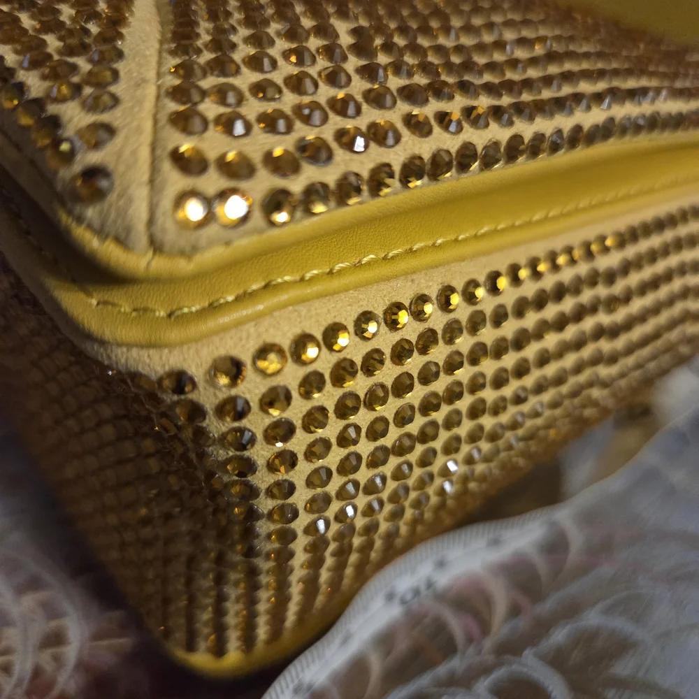 Gold Evening Crossbody Bag with Chain Strap - Picture 12 of 16